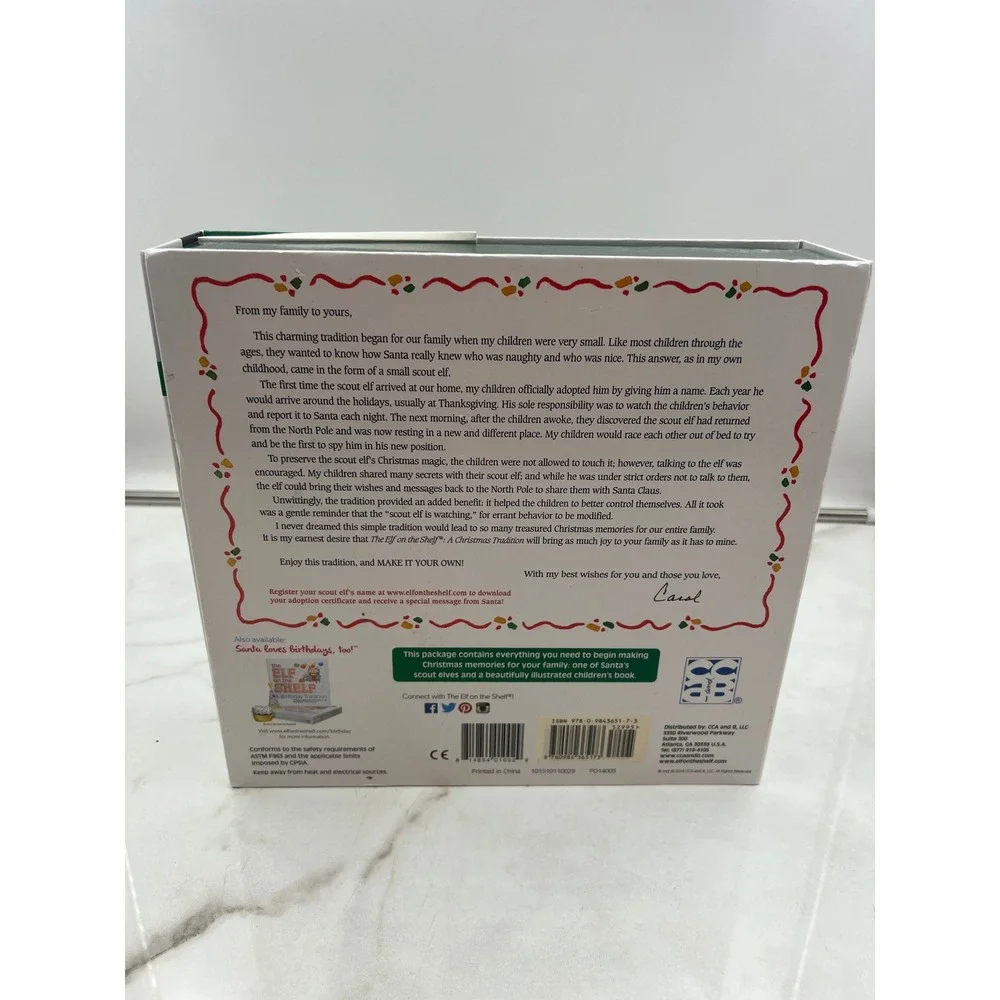 Elf on the Shelf Girl Scout Elf Dark Hair Blue Eyes Christmas Tradition No Book